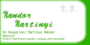 nandor martinyi business card